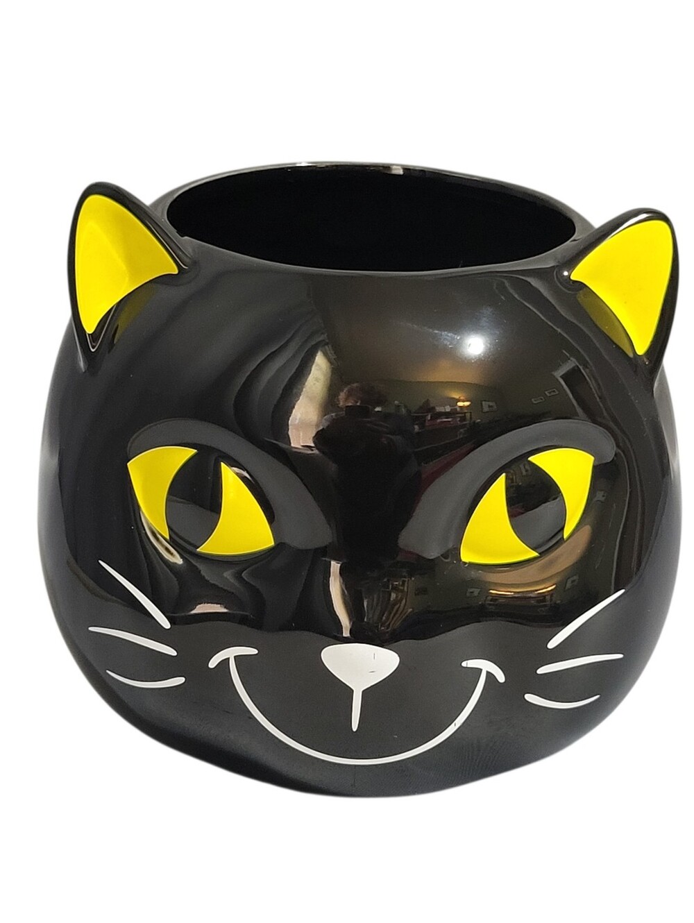 Yankee Candle Halloween Black Cat Kitty Ceramic Treat Candy Bowl Holder Dish